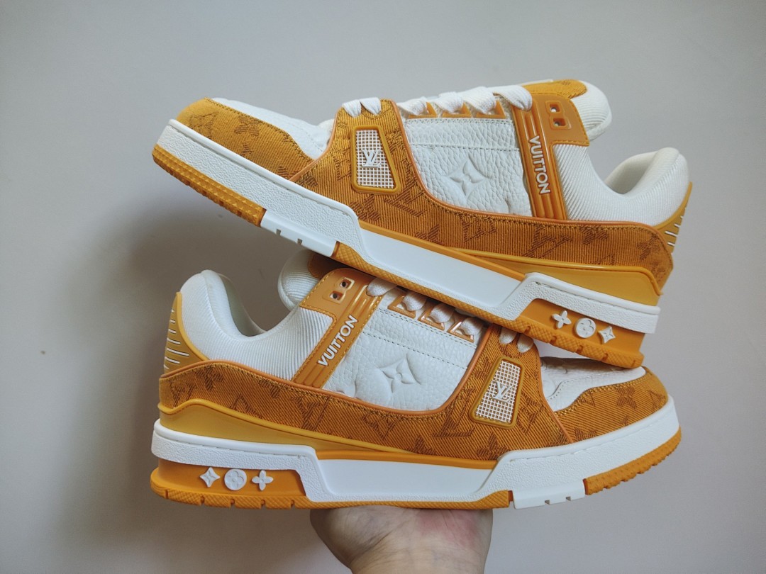 Louis Vuitton LV Trainer Yellow Monogram Denim (White) - Image 6