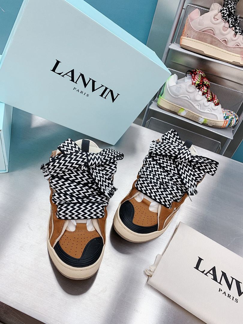Lanvin FoShan Batch Lanvin Leather Curb Sneakers Three Generations - Image 30