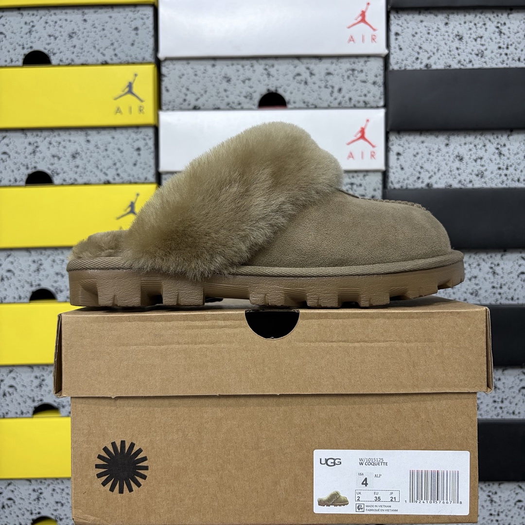 UGG Coquette Slipper Burnt Olive Thin Sole Star Brown -5125