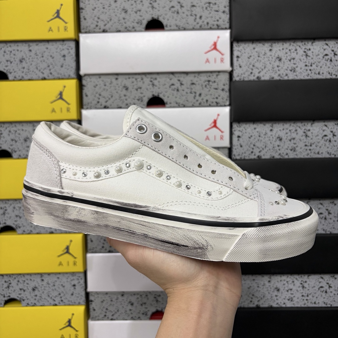 Vans OTW Old Skool 36 Pearlized Pack Marshmallow VN000E8VCCZ Cream White Bead Rhinestone - Image 12