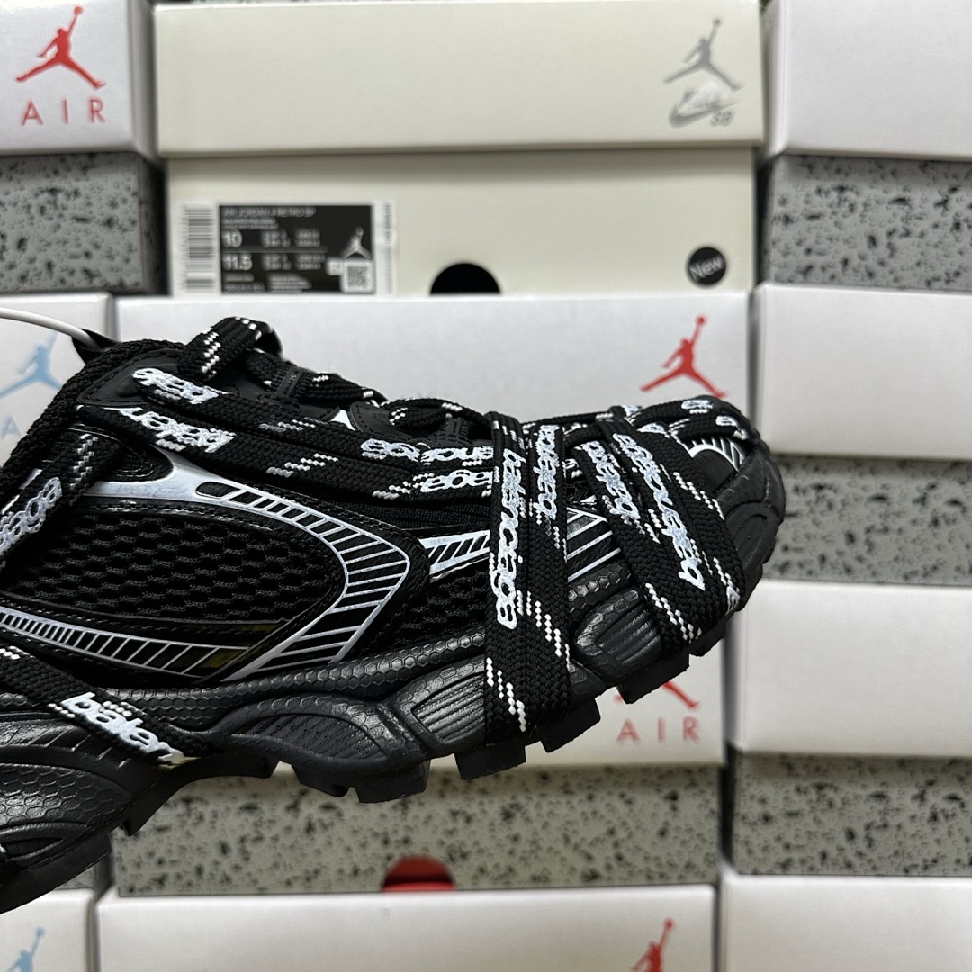 Balenciaga 3XL Extreme Lace 9110 Black White Straps (Mid Stripe) - Image 7
