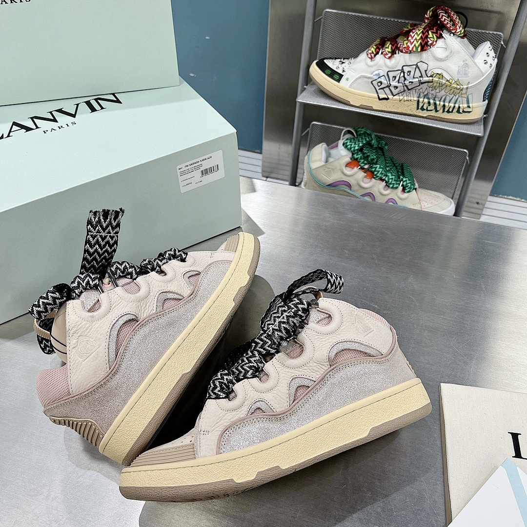 Lanvin FoShan Batch Lanvin Leather Curb Sneakers Three Generations - Image 91