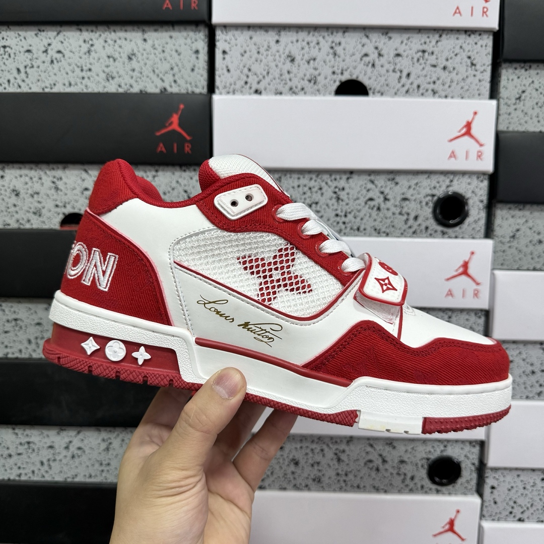 Louis Vuitton Trainer (White Red) - Image 5