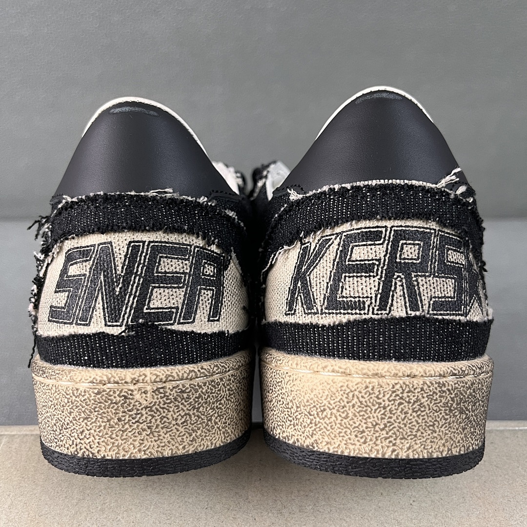 Golden Goose Deluxe Brand Off White Black Canvas Star - Image 3