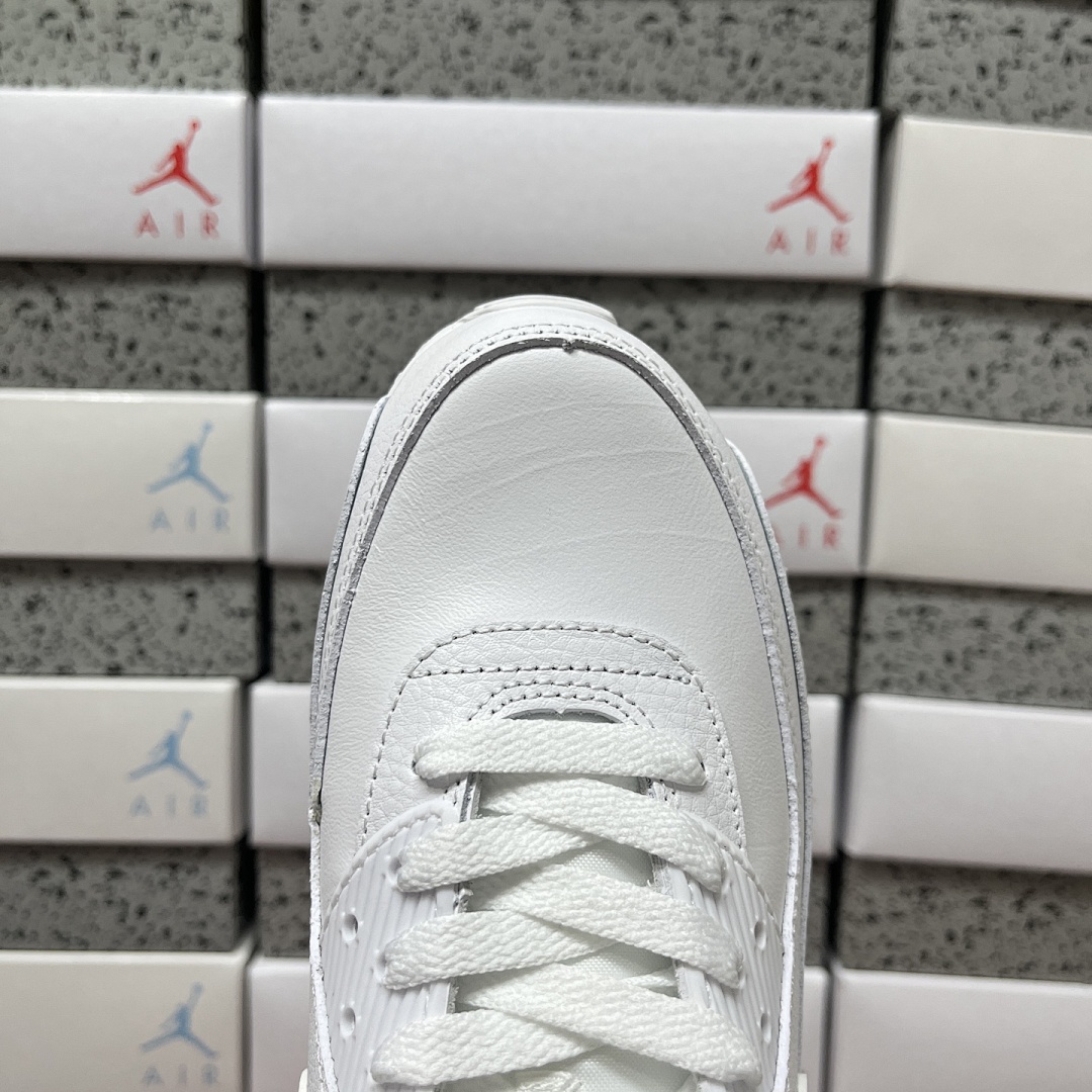 Nike Air Max 90 Leather Triple White CZ5594-100 - Image 19