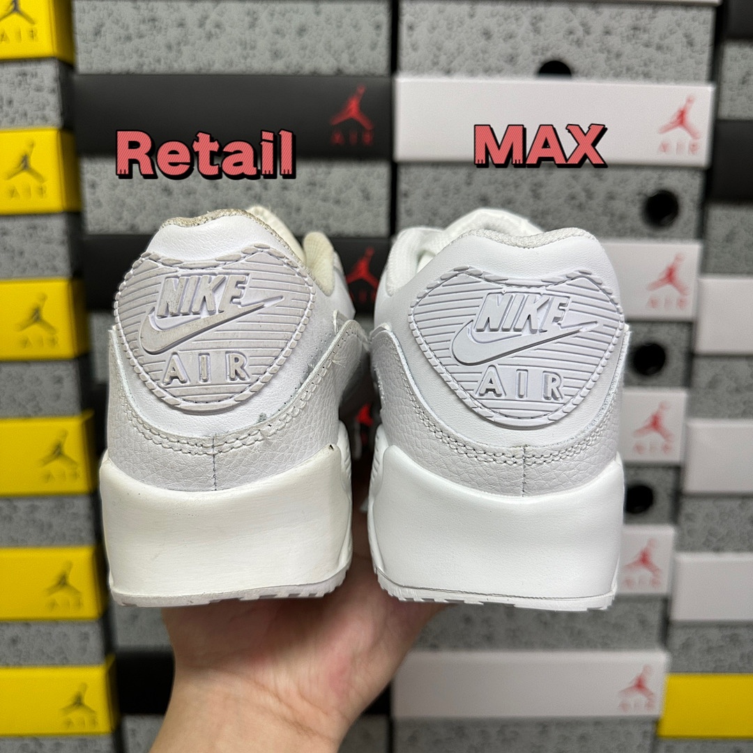 Nike Air Max 90 Leather Triple White CZ5594-100 - Image 12