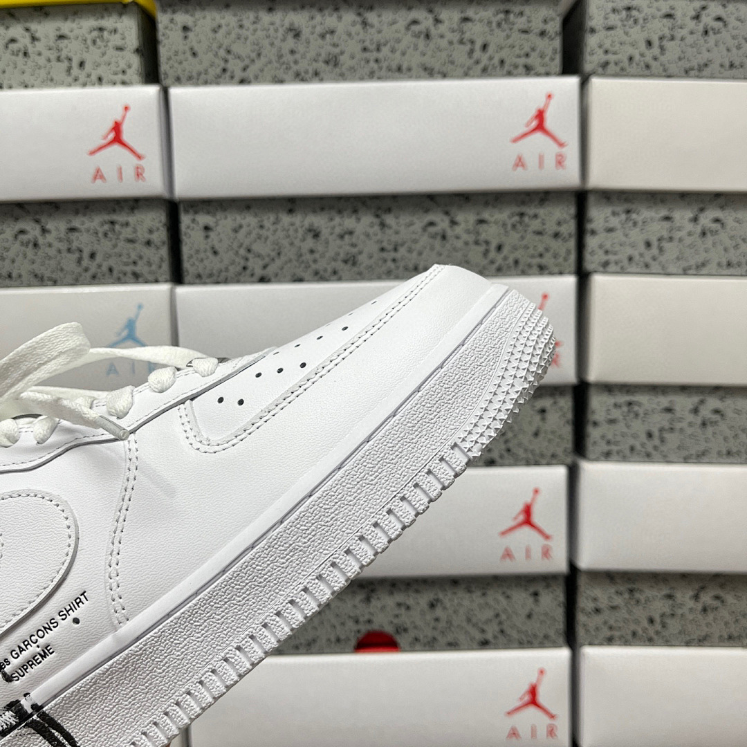 Nike Air Force 1 Low Supreme Comme Des Garcons Shirt CDG (White) - Image 6