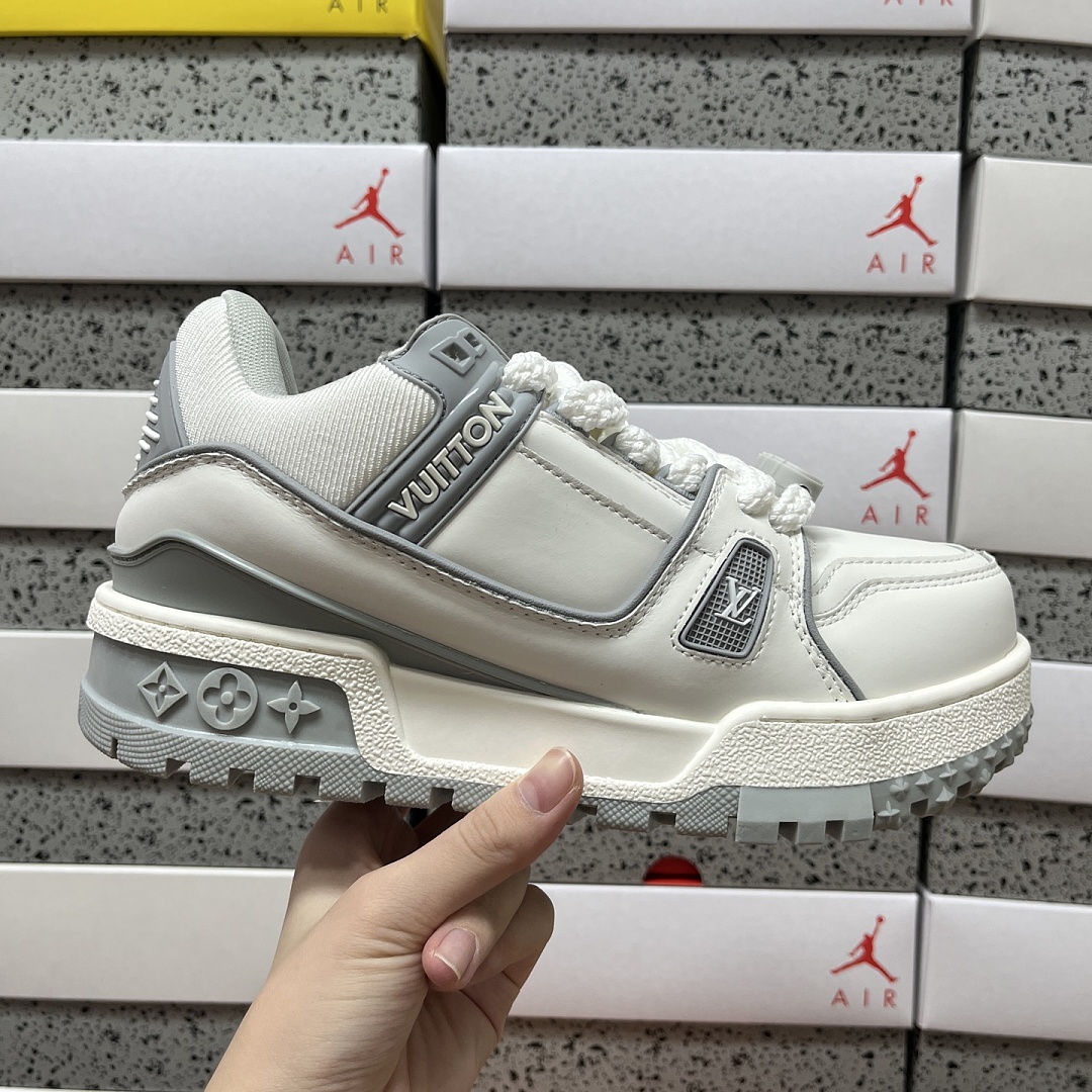 Louis Vuitton Trainer Maxi (White Grey) - Image 6