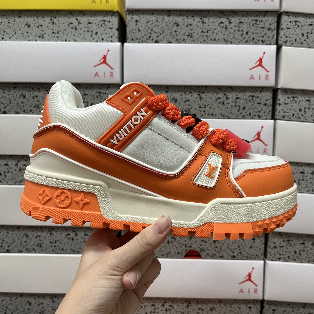 Louis Vuitton Trainer Maxi (White Orange) - Image 4