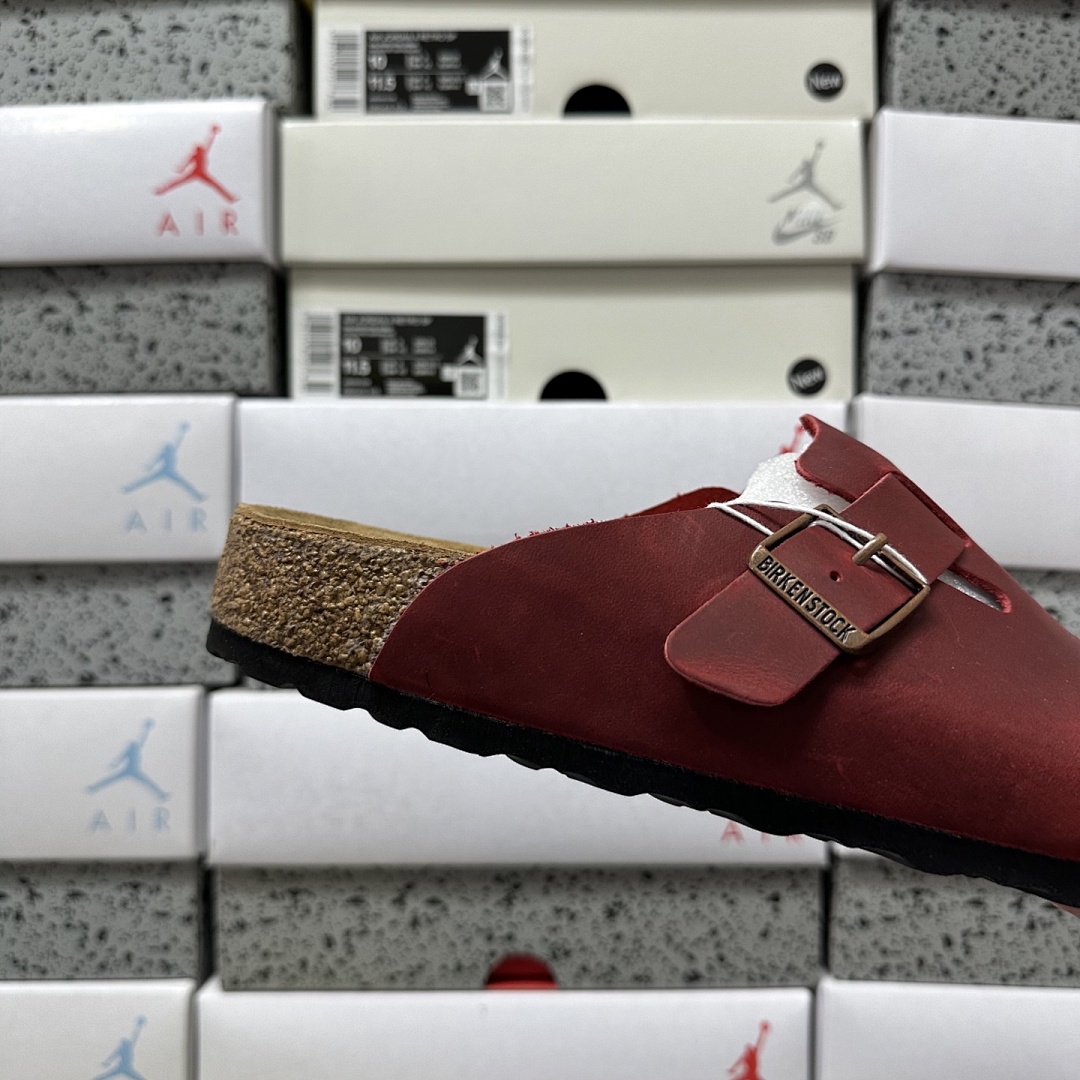 Birkenstock Birken Boston Soft Footbed Wine Red Leather - Image 6