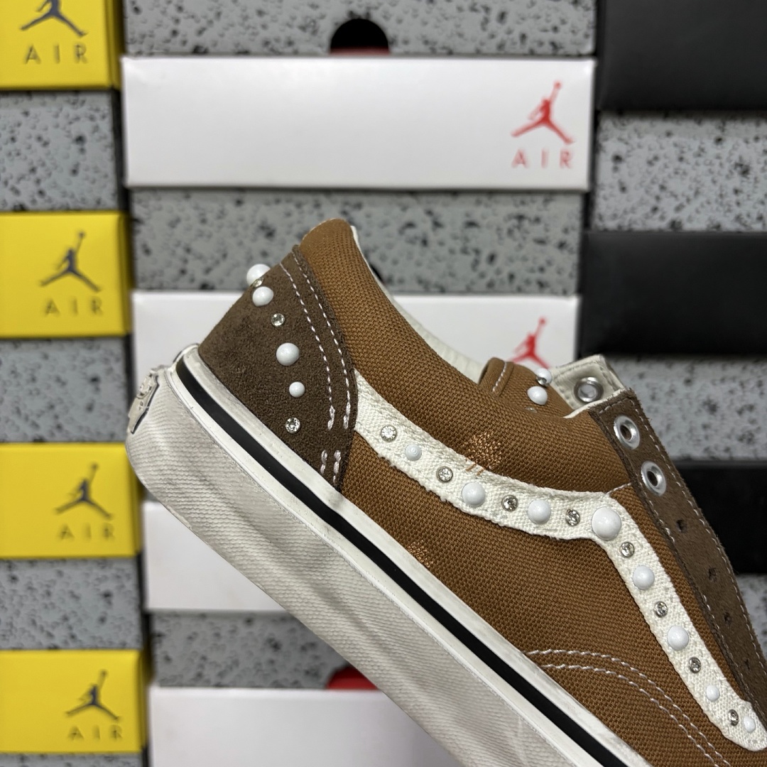Vans LX Old Skool 36 Pearlized Pack Vintage Cocoa Brown VN000E8VFST Grey Yellow Bead - Image 4