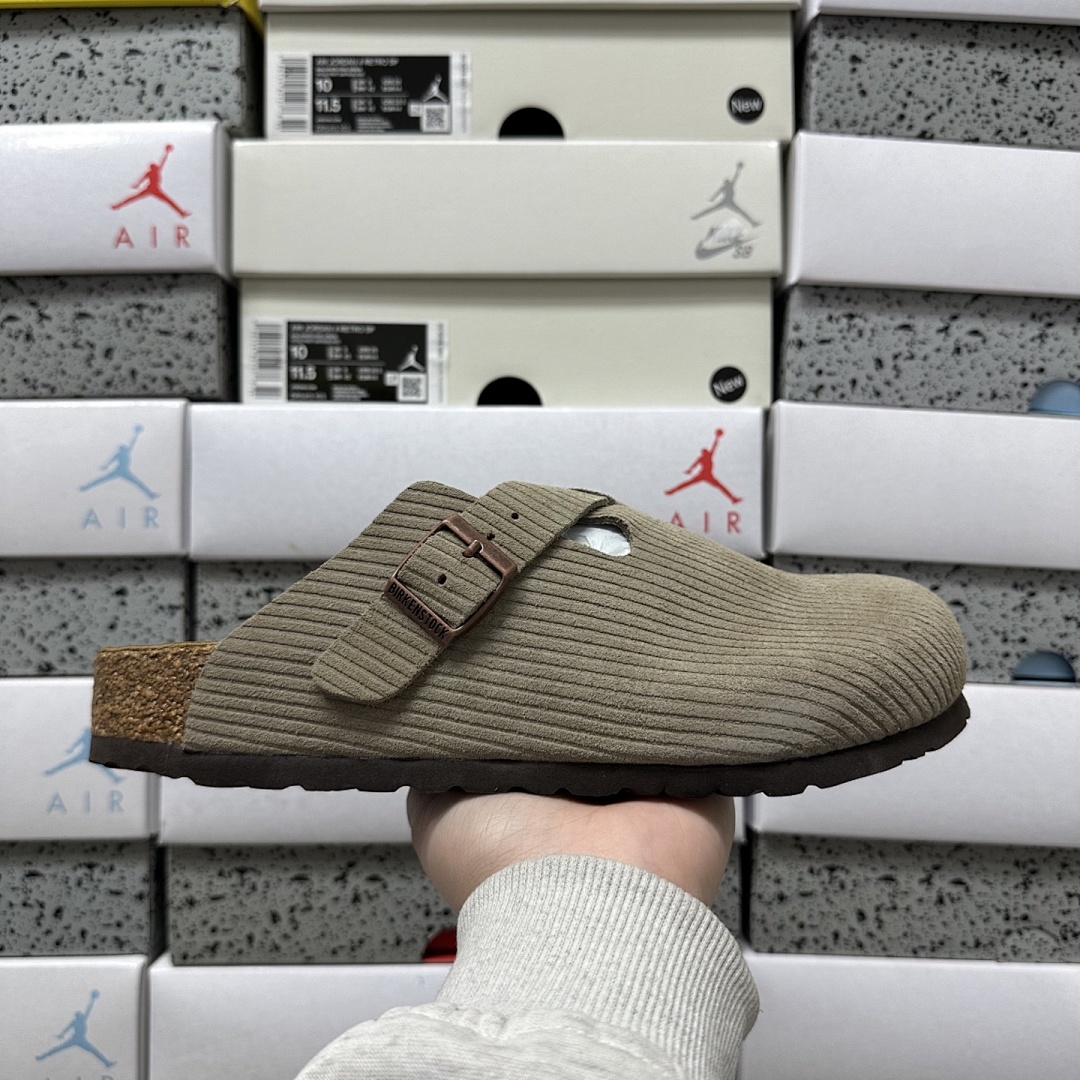 Birkenstock Birken Boston Soft Footbed Striped Suede (Thick Leather) - Image 6