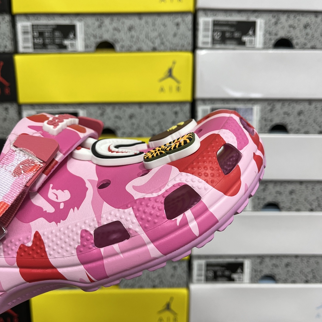 Crocs Classic Clog A Bathing Ape ABC Camo Pink Print - Image 2