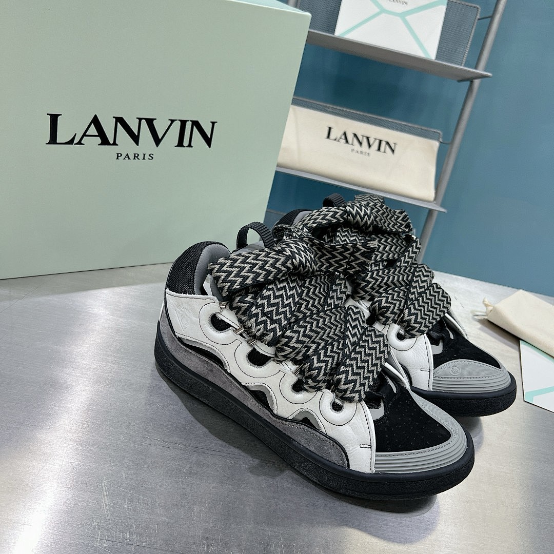 Lanvin FoShan Batch Lanvin Leather Curb Sneakers Three Generations - Image 9
