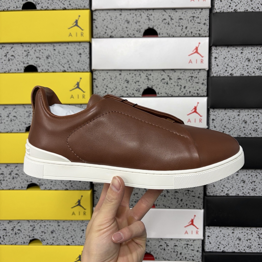 Zegna Deerskin Triple Stitch (White Brown) - Image 7
