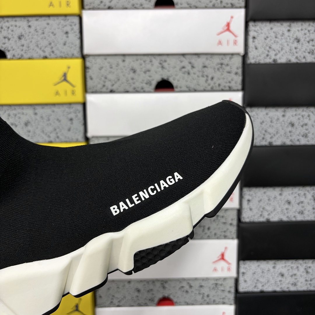 Balenciaga Speed Clear Sole Black White Socks - Image 7