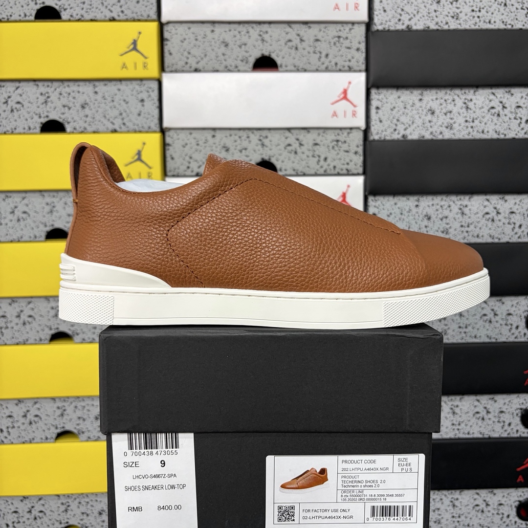 Zegna Deerskin Triple Stitch (White Orange)