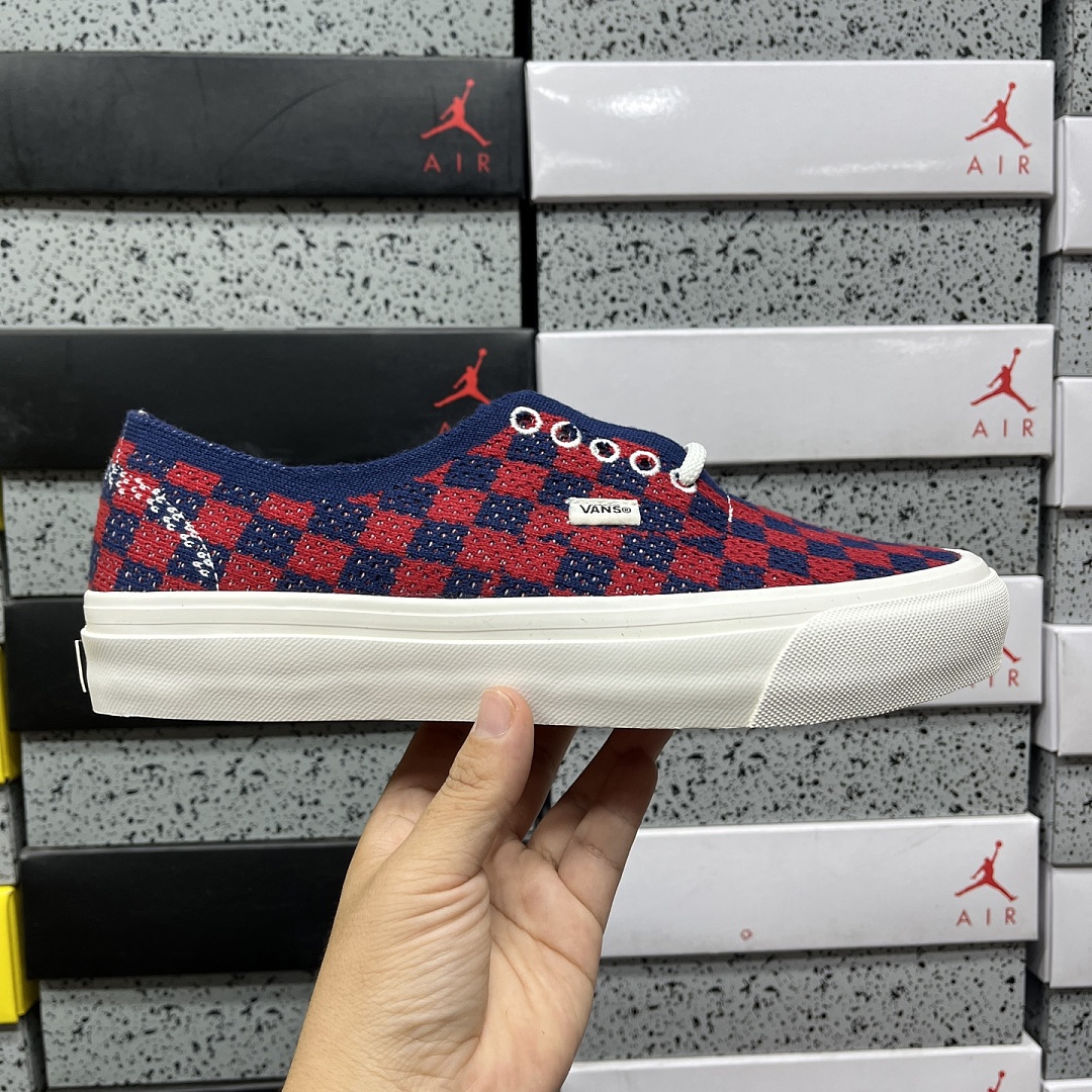 Vans LX Authentic 44 EK Punk Check Red Blue V - Image 3