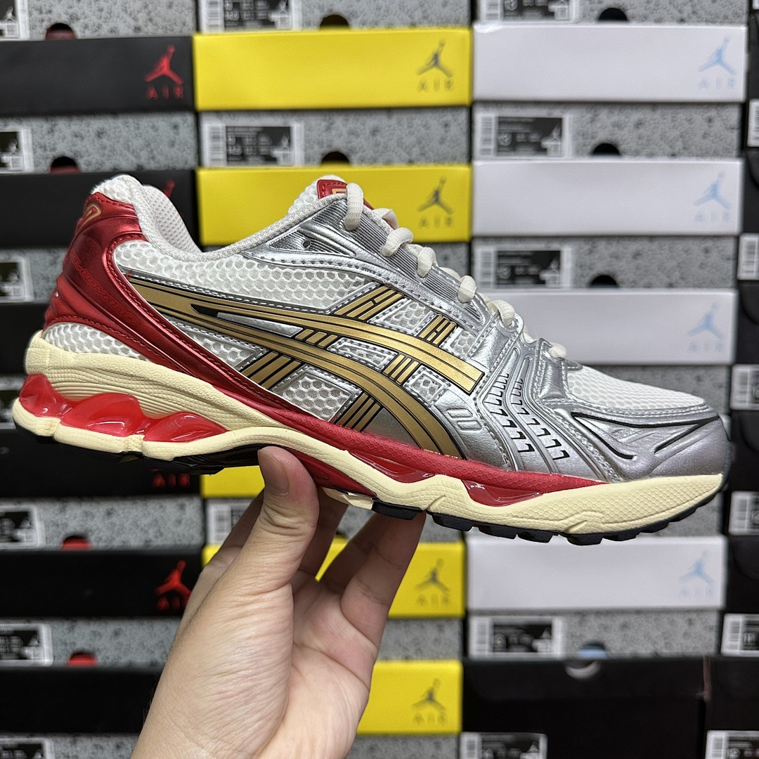 ASICS Gel-Kayano 14 Sneaker Politics Just Say No 1203A692-100 Collab (White Silver Red) - Image 4