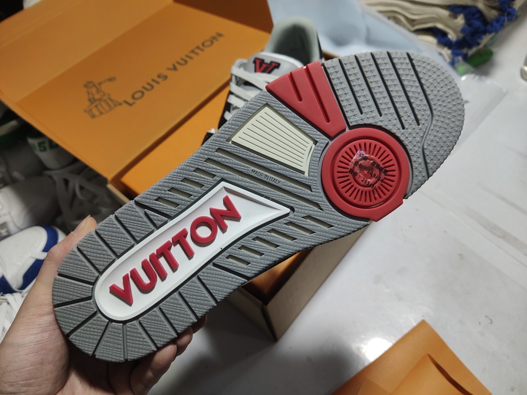 Louis Vuitton LV Trainer Red Black Velcro Strap - Image 9