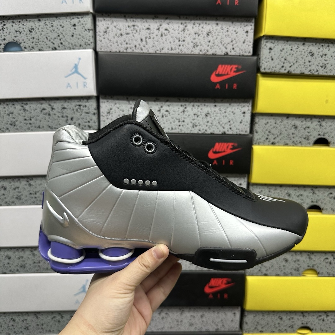 Nike Shox BB4 Black Silver Lapis - Image 5