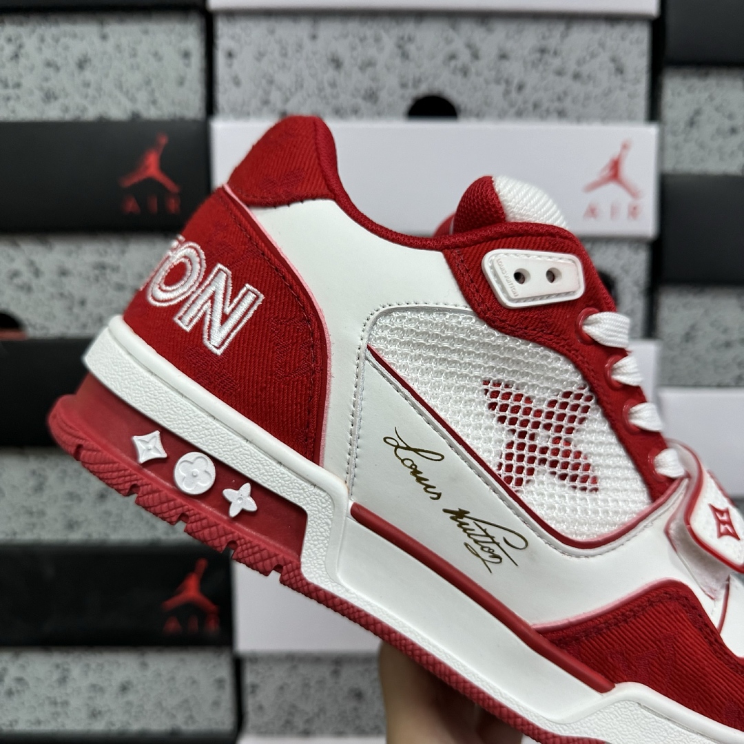 Louis Vuitton Trainer (White Red) - Image 4