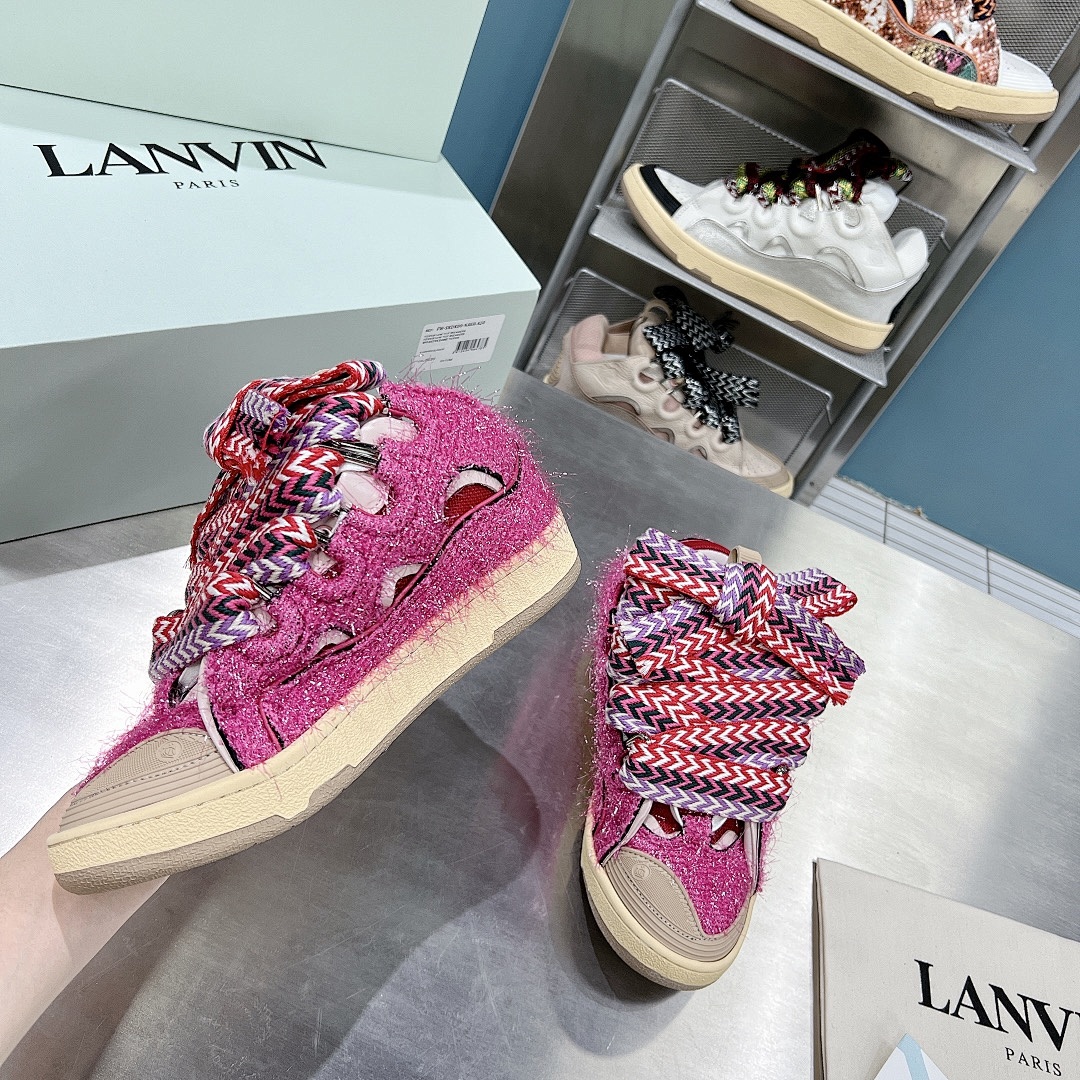Lanvin FoShan Batch Lanvin Leather Curb Sneakers Three Generations - Image 42