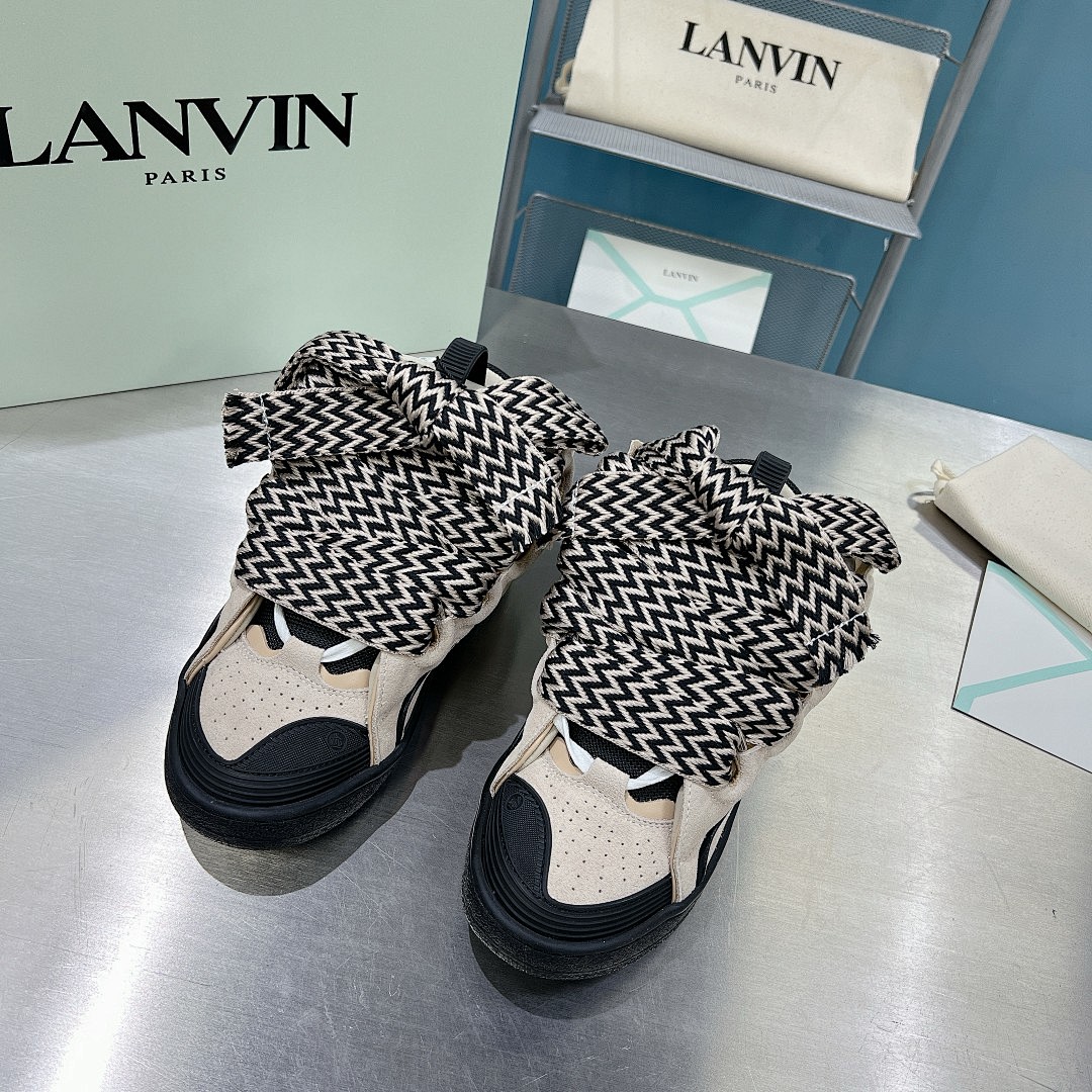 Lanvin FoShan Batch Lanvin Leather Curb Sneakers Three Generations - Image 8