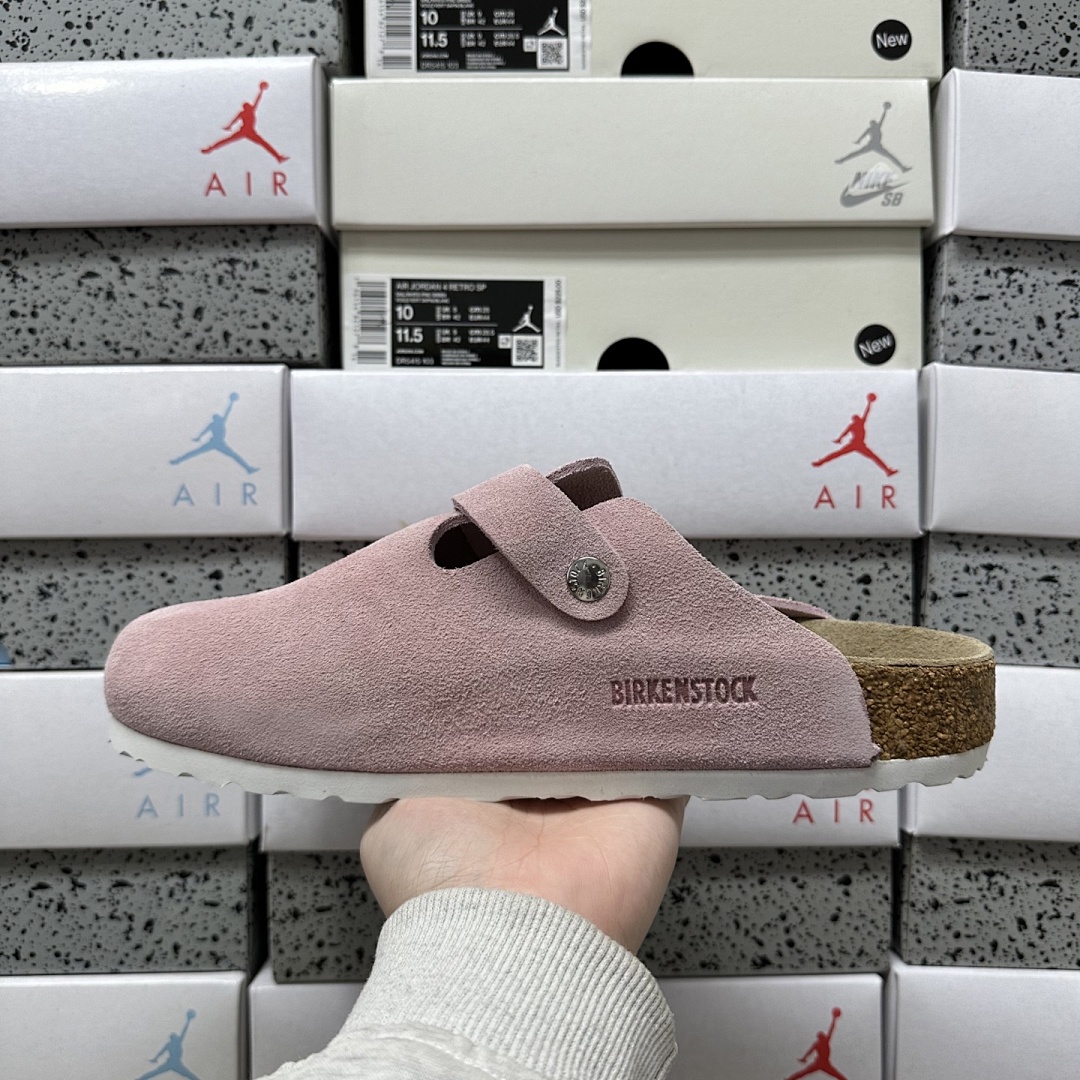 Birkenstock Birken Boston Soft Footbed Pink Suede (Thick Leather) - Image 5