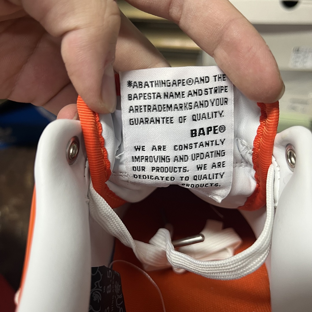 Bape A Bathing Ape Bape Sta Low Orange White 8 - Image 4