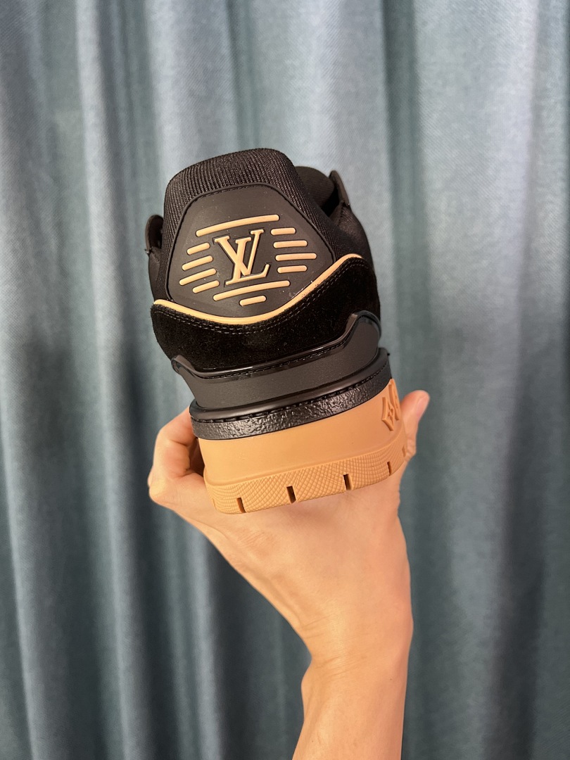 Louis Vuitton LV Trainer Maxi Black Brown Suede - Image 6