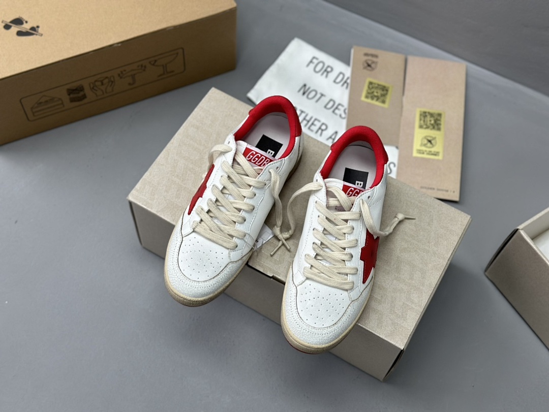 Golden Goose Deluxe Brand White Leather Red Star - Image 4