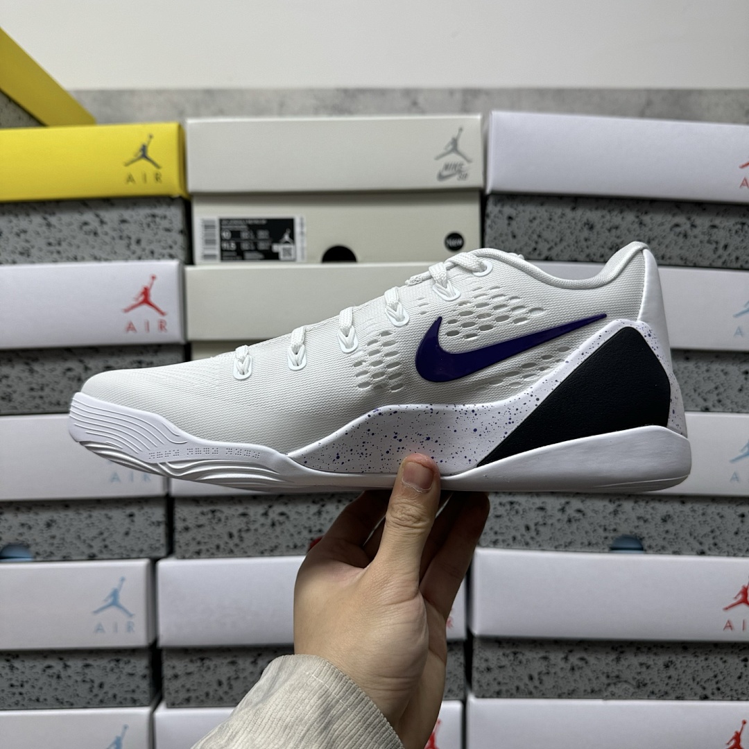 Nike Kobe 9 Elite Low EM Protro White Court Purple ZK9 - Image 4