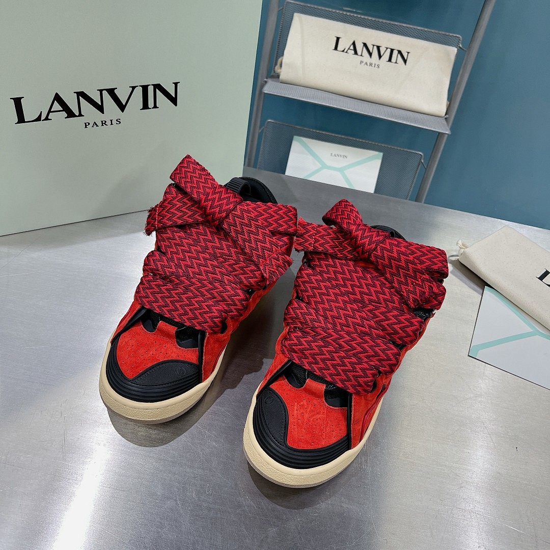 Lanvin FoShan Batch Lanvin Leather Curb Sneakers Three Generations - Image 8
