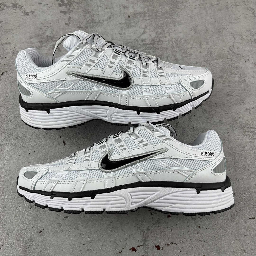 Nike P-6000 White Metallic Silver Black CD6404-107 - Image 9