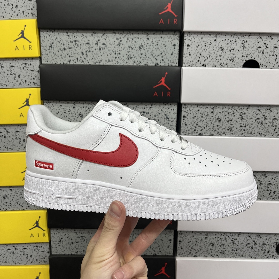 Nike Air Force 1 Low Supreme Shanghai Sup (White Red) - Image 6