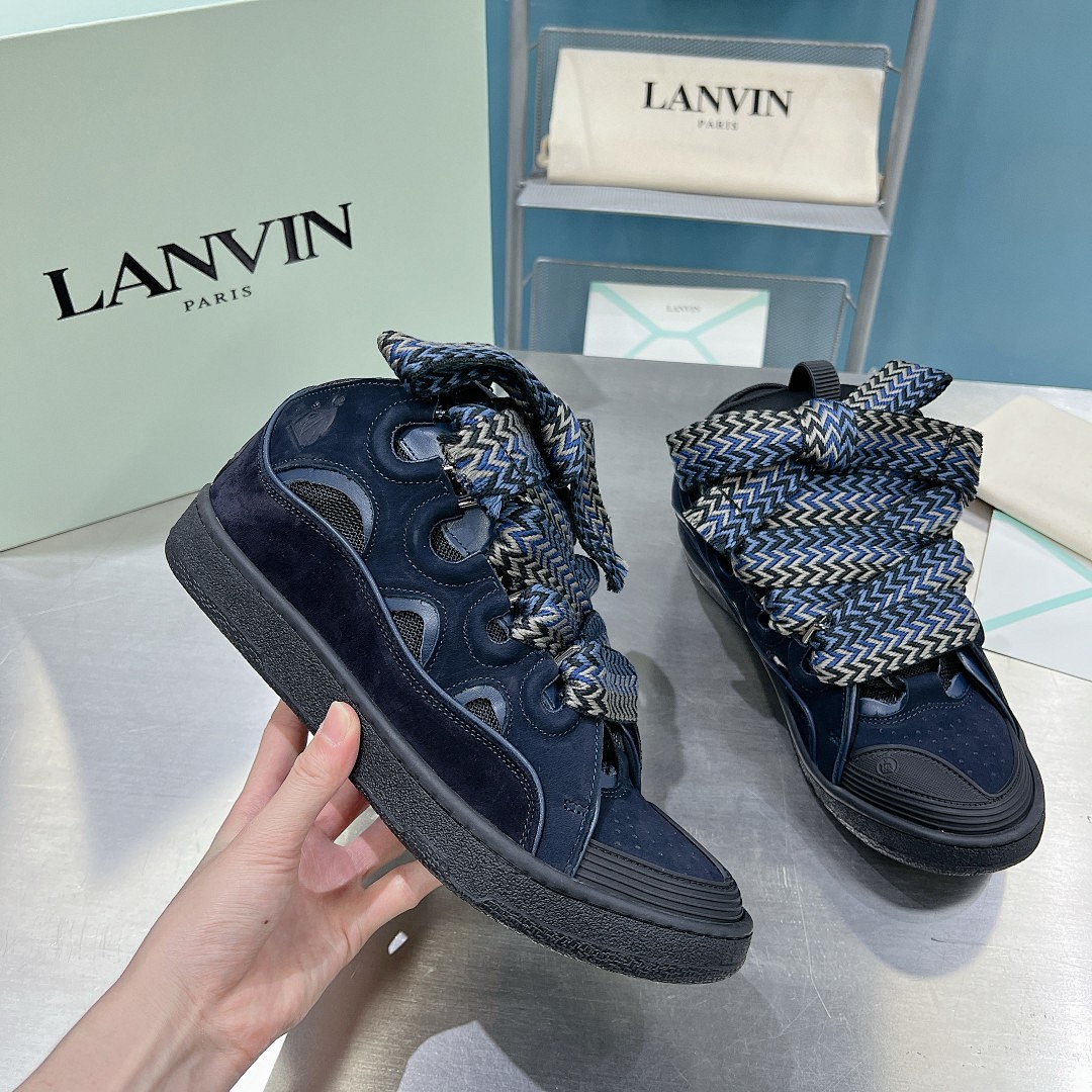 Lanvin FoShan Batch Lanvin Leather Curb Sneakers Three Generations - Image 4