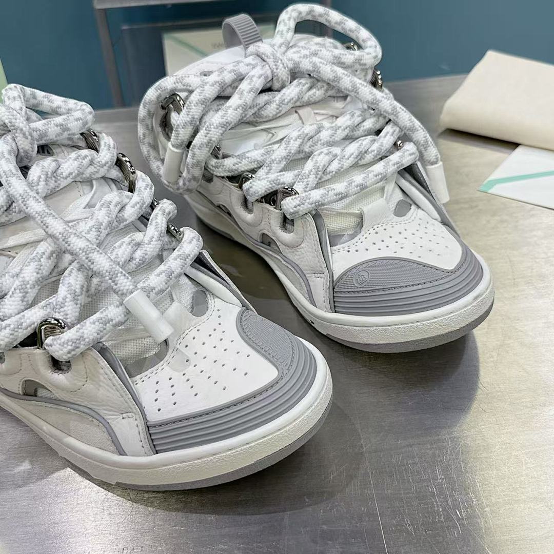 Lanvin FoShan Batch Lanvin Leather Curb Sneakers Three Generations - Image 8