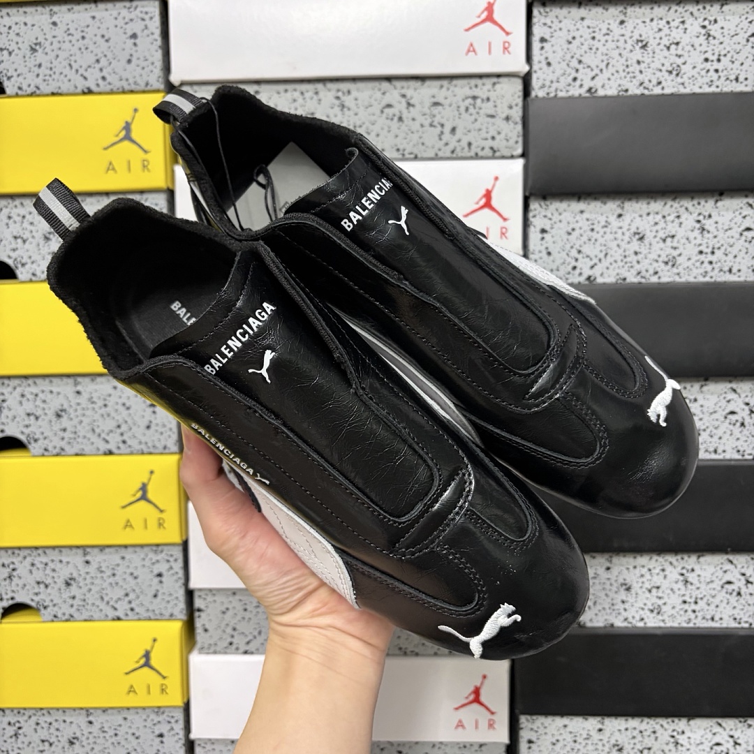 Balenciaga Speedcat Leather (Black White) - Image 5