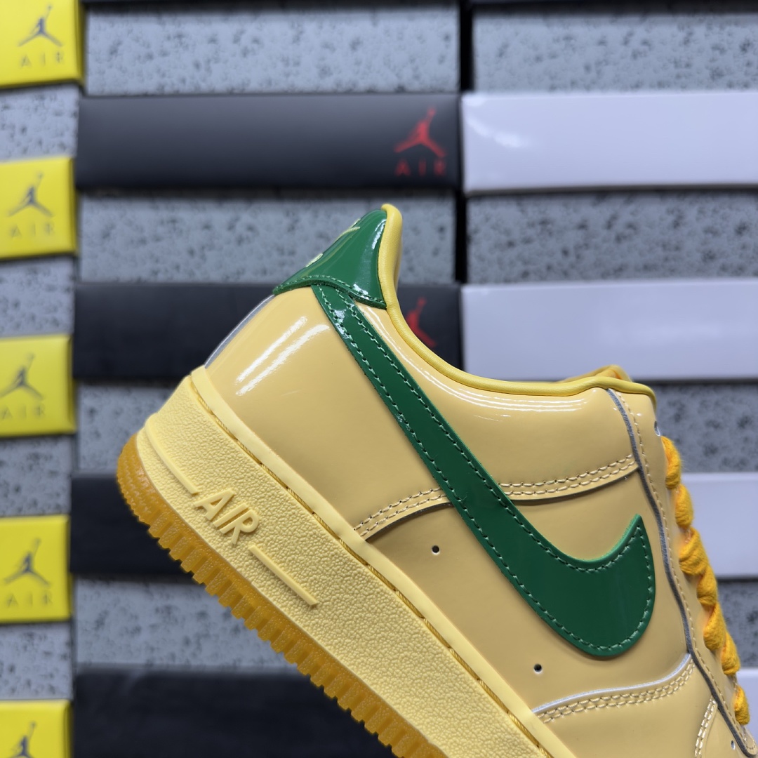 Nike Air Force 1 Low Patent Leather Topaz Gold Pine (Green) - Image 4