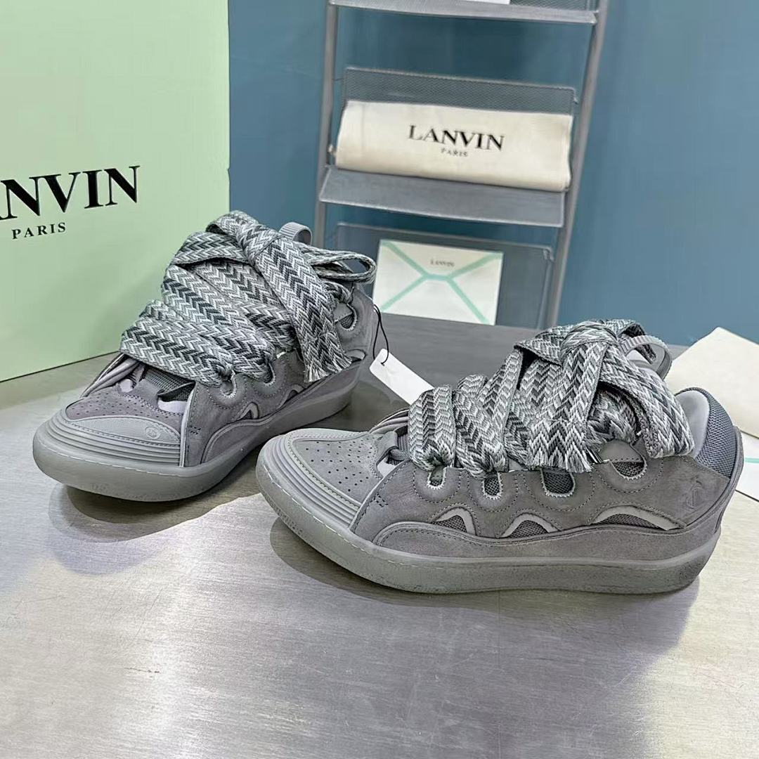 Lanvin FoShan Batch Lanvin Leather Curb Sneakers Three Generations - Image 5