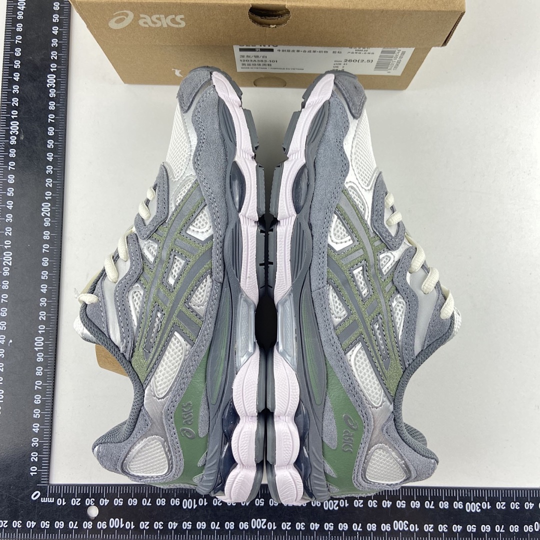 ASICS Gel-NYC Cream Steel Grey NYC (White Green) - Image 9