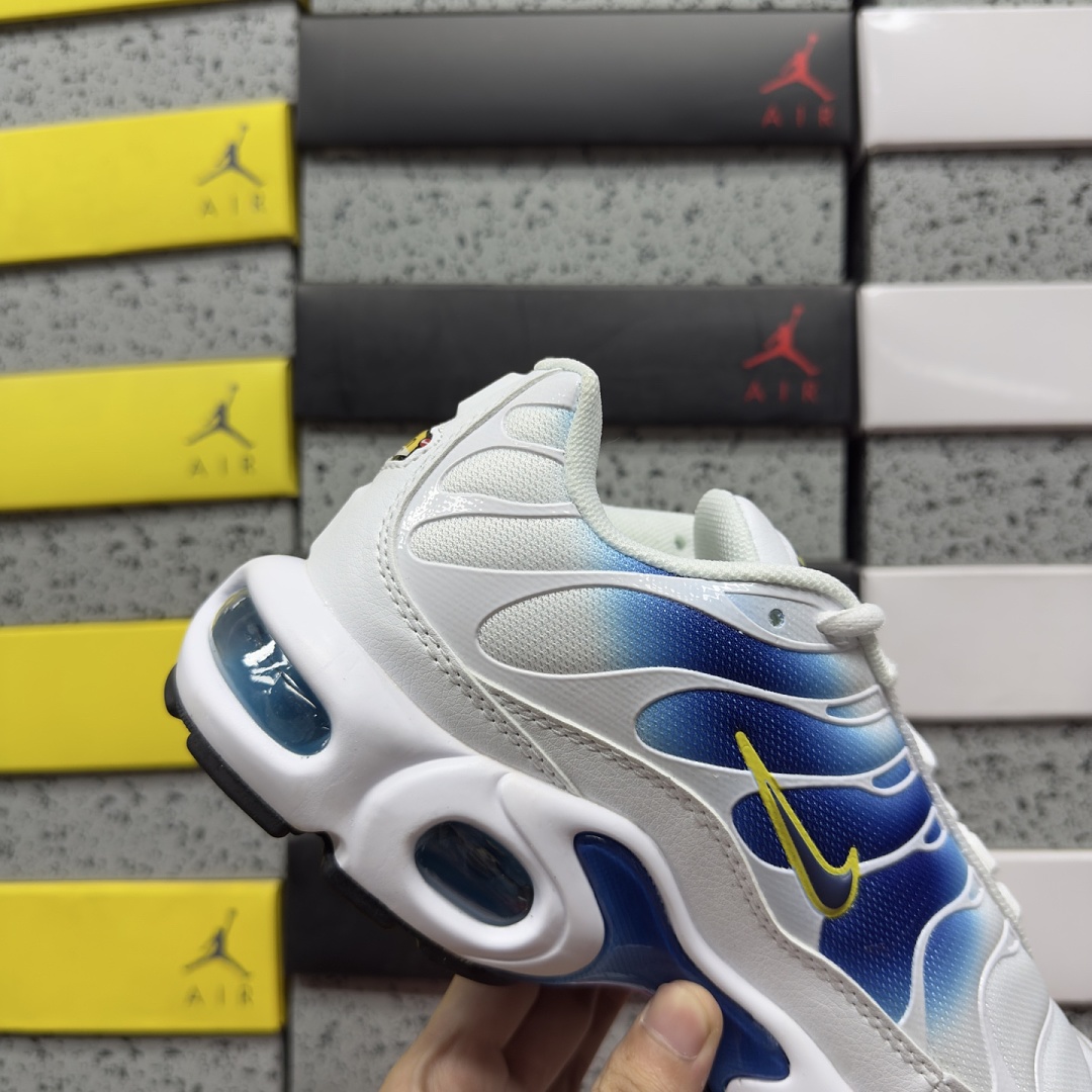 Nike Air Max Plus Spray Paint Swoosh White Blue DX8962-100 - Image 2