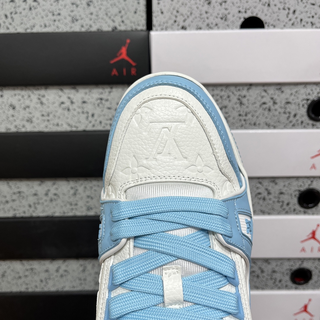 Louis Vuitton Trainer (Khaki Blue White) - Image 3
