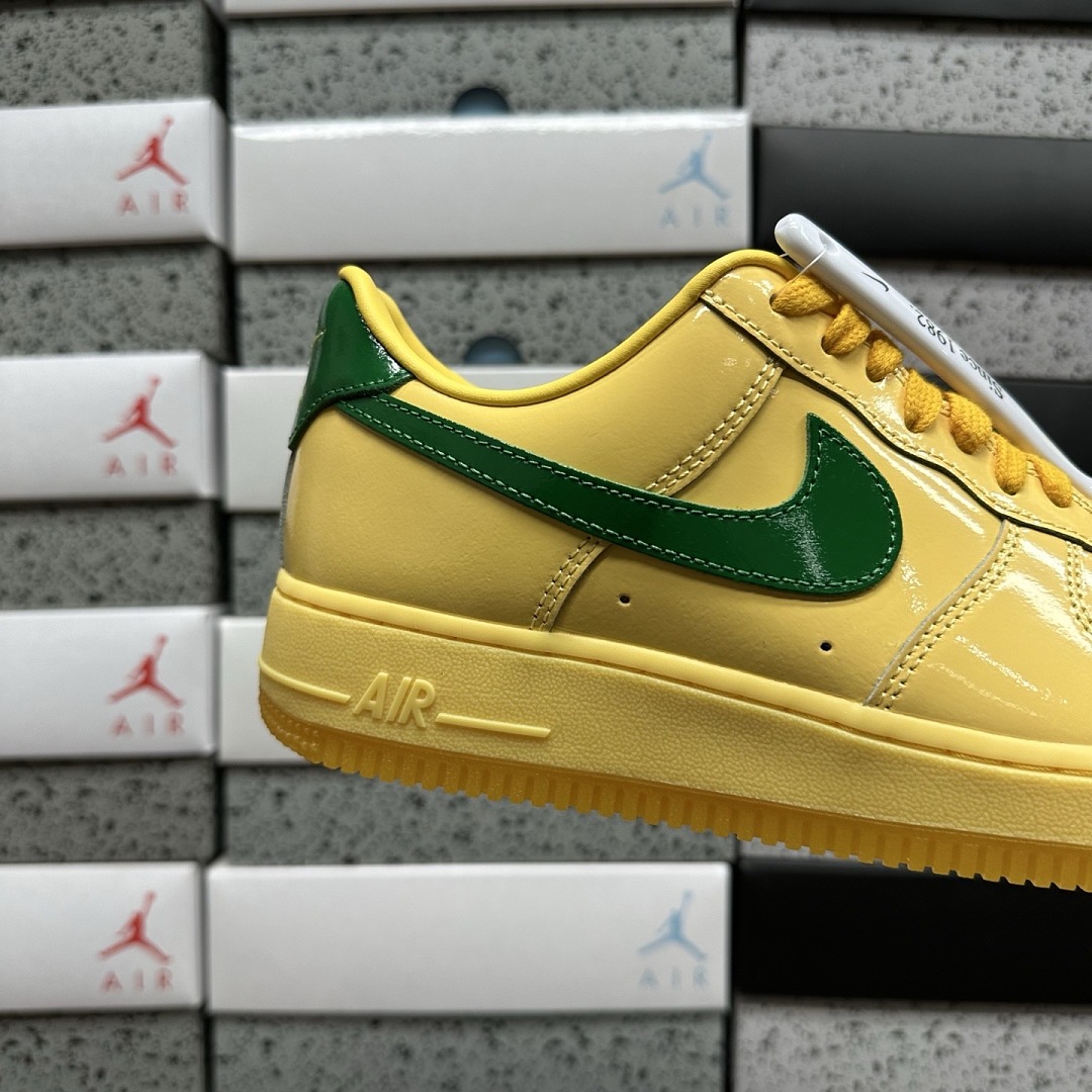 Nike Air Force 1 Low Patent Leather Topaz Gold Pine (Green) - Image 8