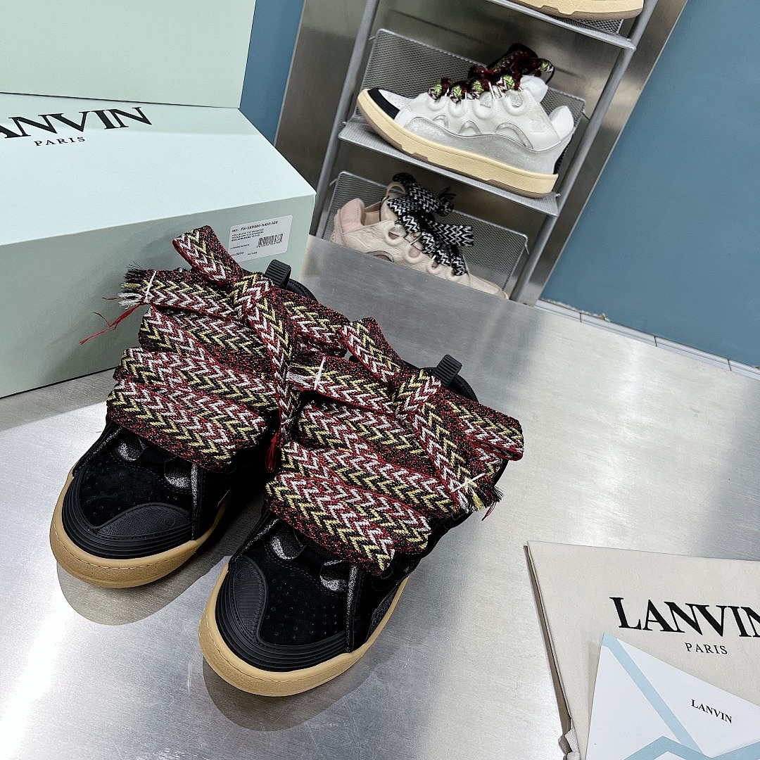 Lanvin FoShan Batch Lanvin Leather Curb Sneakers Three Generations - Image 116