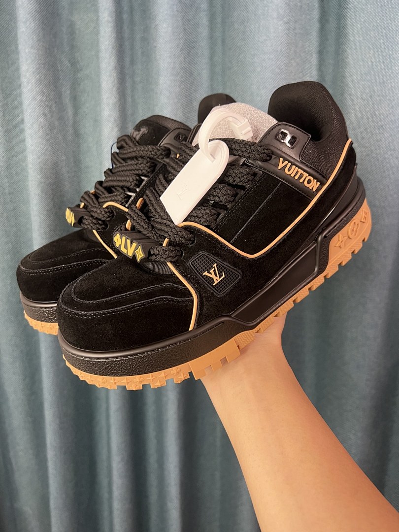 Louis Vuitton LV Trainer Maxi Black Brown Suede - Image 4