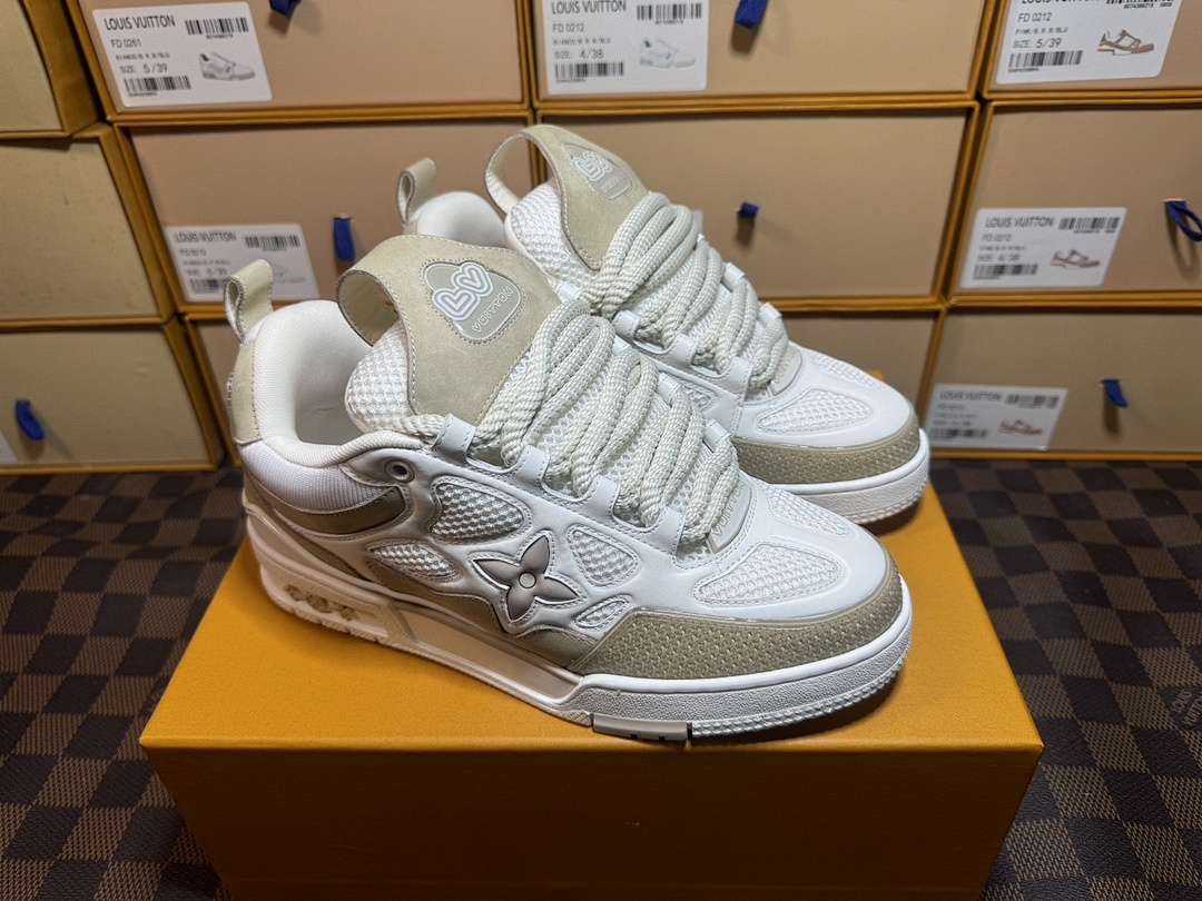 Louis Vuitton LV Skate White Brown Sneakers - Image 8