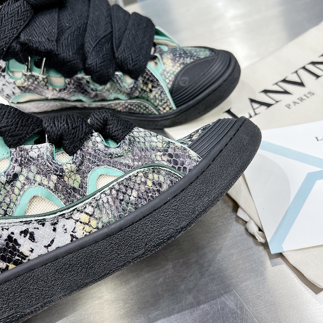Lanvin FoShan Batch Lanvin Leather Curb Sneakers Three Generations - Image 74