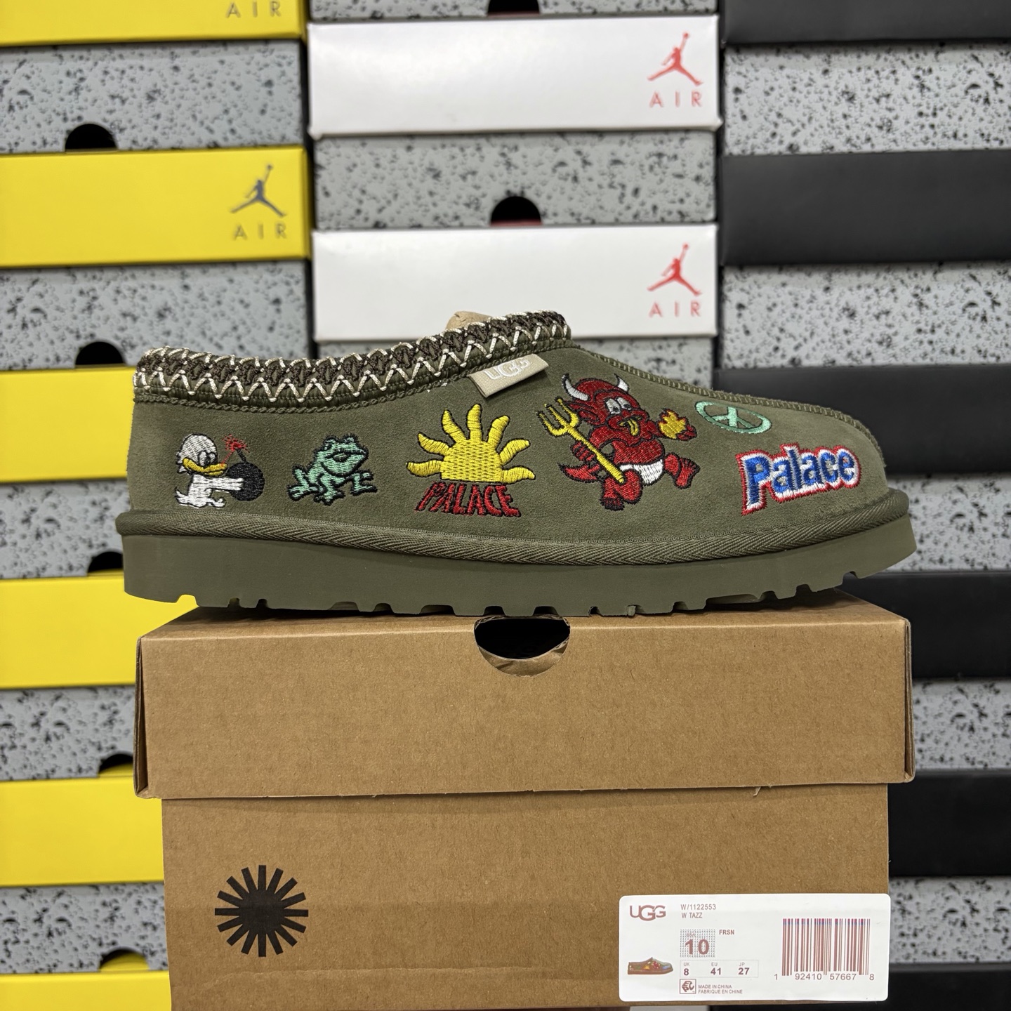 UGG Tasman Thin Sole Ethnic Khaki Embroidered Green -2553 - Image 10
